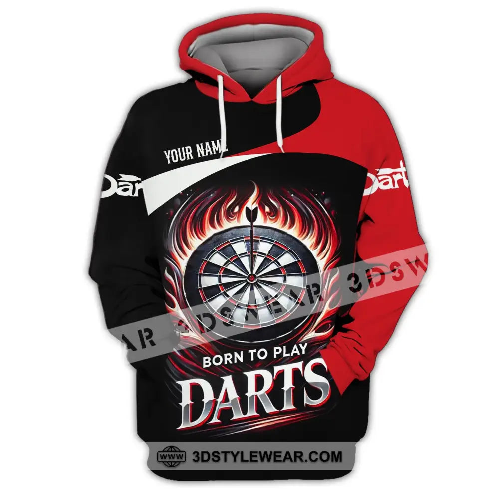 Unisex Shirt - Custom Name Born To Play Dart Hoodie / S T-Shirt