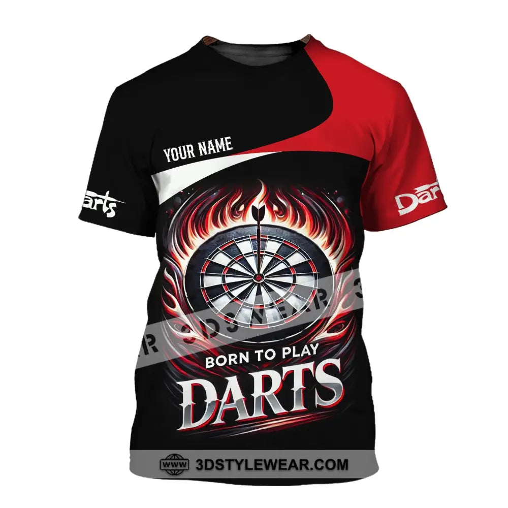 Unisex Shirt - Custom Name Born To Play Dart T-Shirt / S T-Shirt