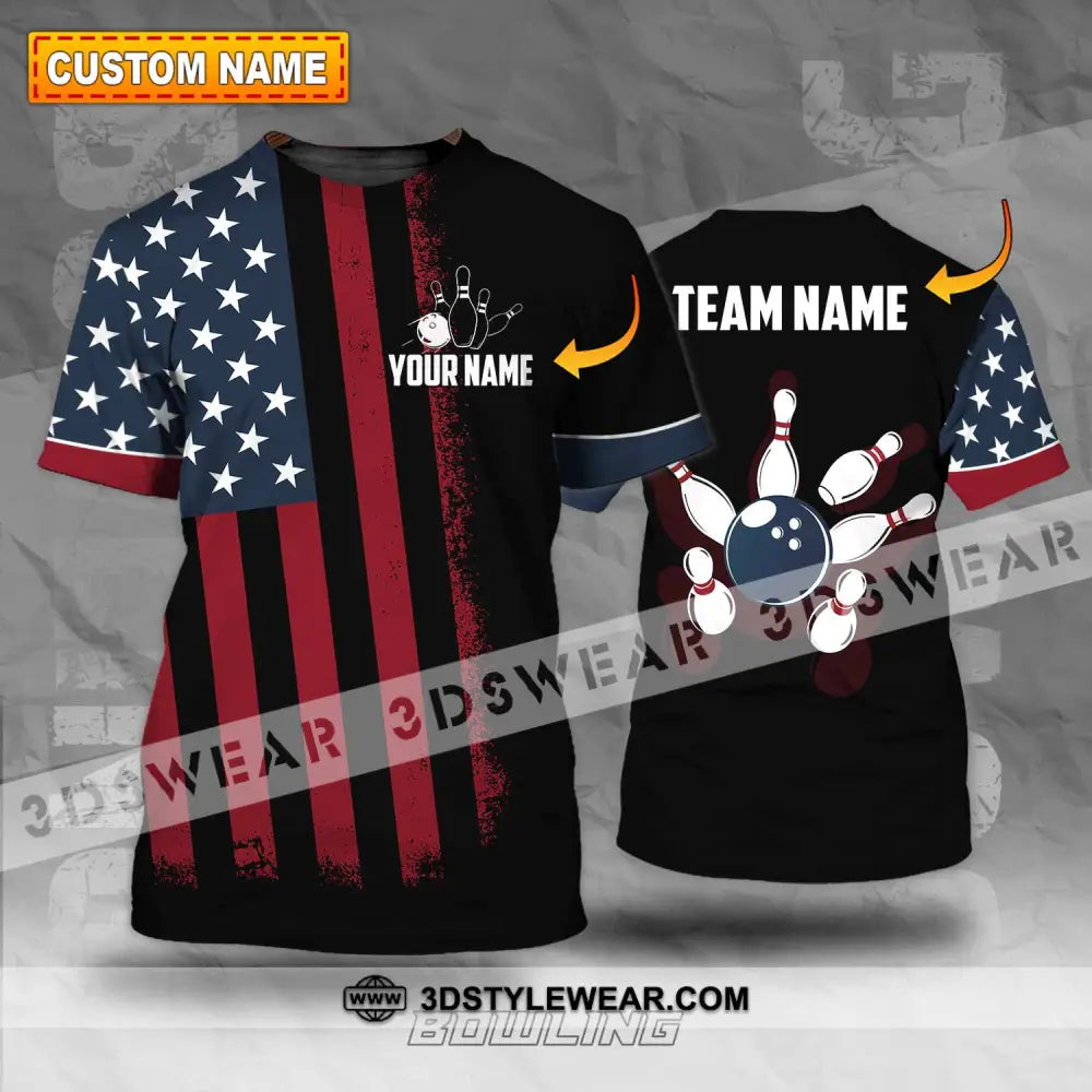 Unisex Shirt - Custom Name Bowling America T-Shirt