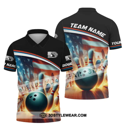 Unisex Shirt Custom Name Bowling Love Polo Long Sleeve / S T-Shirt