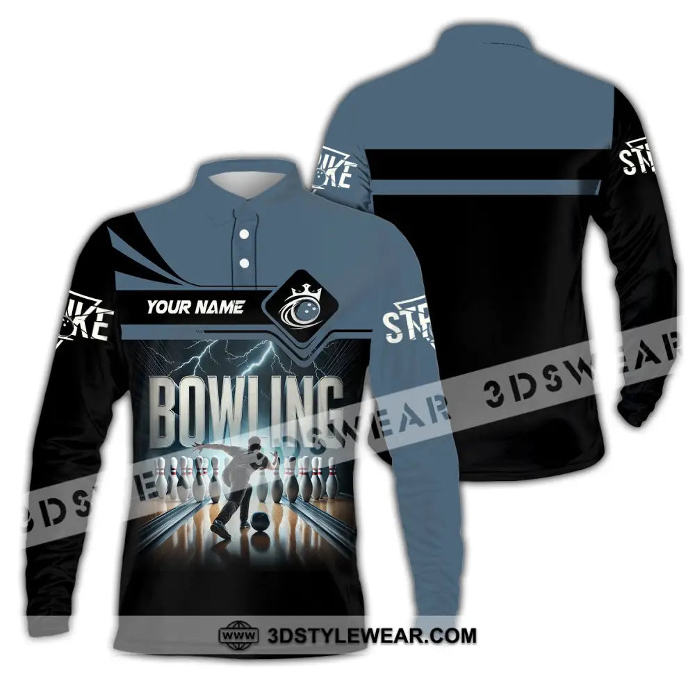 Unisex Shirt Custom Name Bowling Polo Long Sleeve Love T-Shirt / S T-Shirt