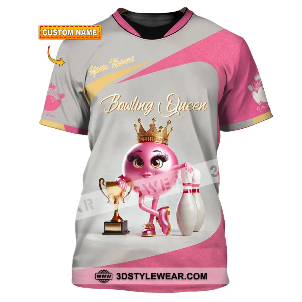 Unisex Shirt Custom Name Bowling Shirt Bowling Polo Long Sleeve Bowling T-Shirt T-shirt