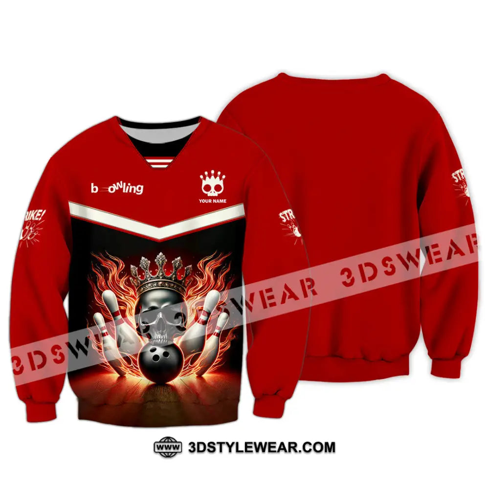 Unisex Shirt Custom Name Bowling Shirt Bowling Polo Long Sleeve Bowling T-Shirt Long Sleeve / S T-shirt