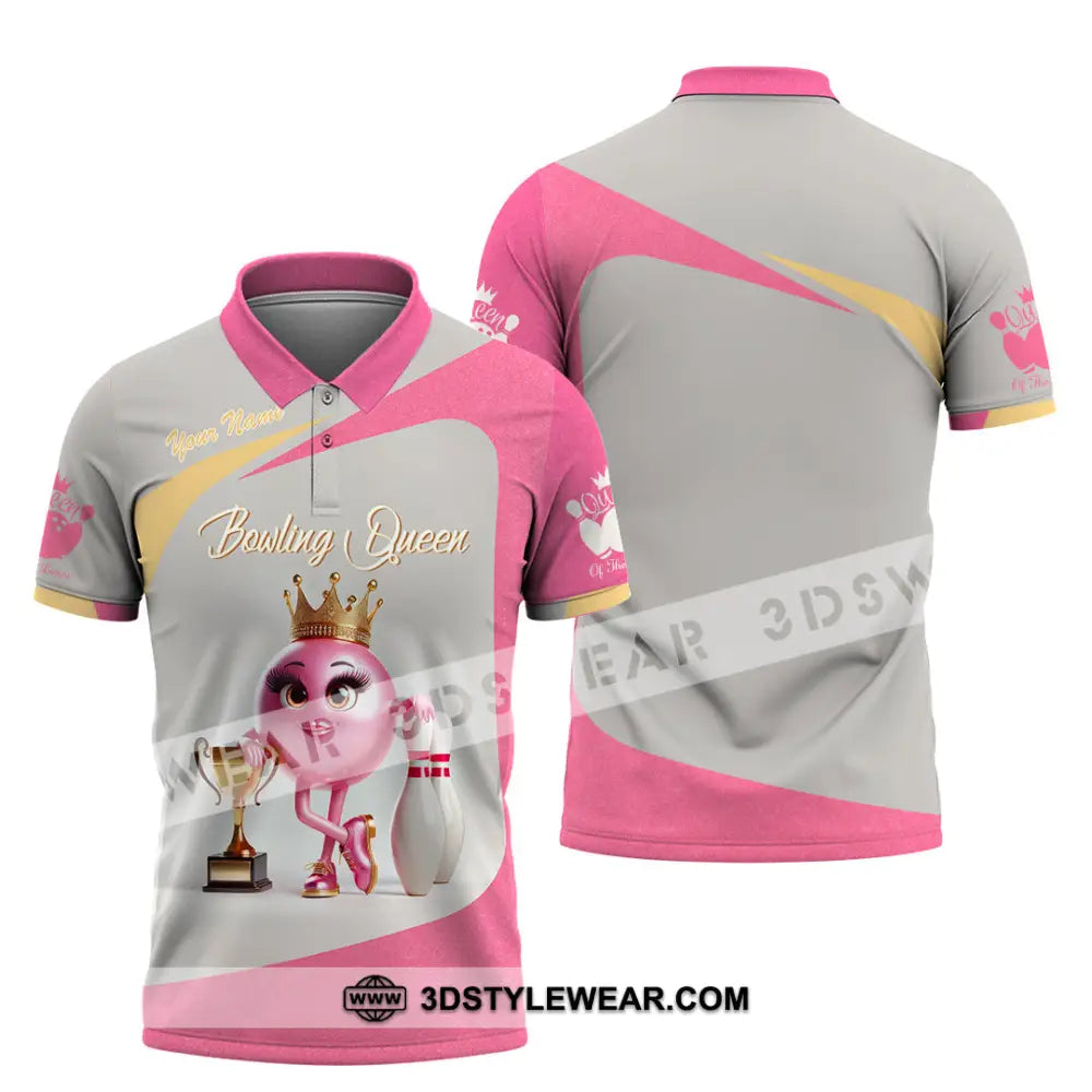 Unisex Shirt Custom Name Bowling Shirt Bowling Polo Long Sleeve Bowling T-Shirt Polo Shirt / S T-shirt