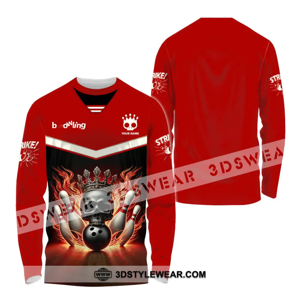 Unisex Shirt Custom Name Bowling Shirt Bowling Polo Long Sleeve Bowling T-Shirt Long Sleeve Shirt / S T-shirt