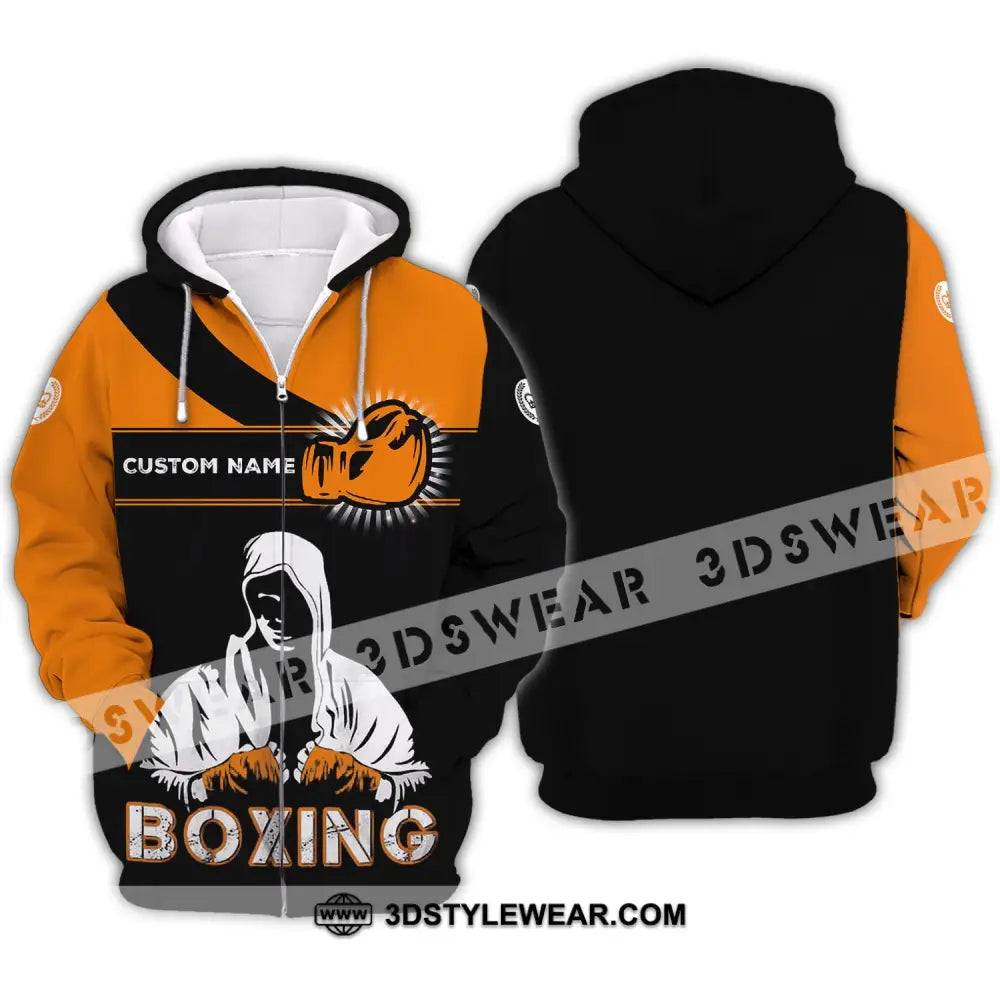 Unisex Shirt - Custom Name Boxing Gift For Lover Zipper Hoodie / S T-Shirt