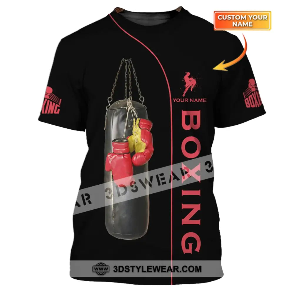 Unisex Shirt - Custom Name Boxing Gift For Player Retro Love Kick T-Shirt