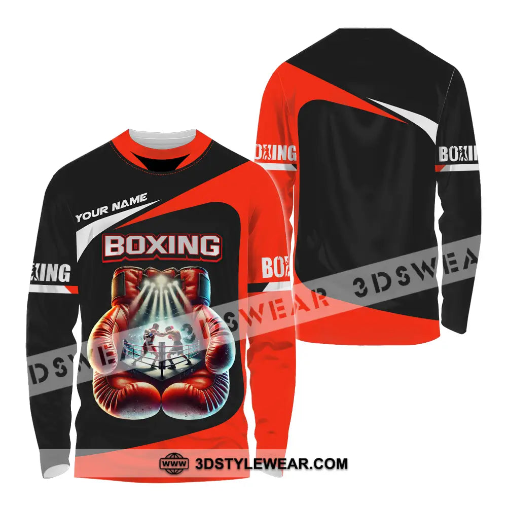 Unisex Shirt - Custom Name Boxing Gloves Long Sleeve / S T-Shirt