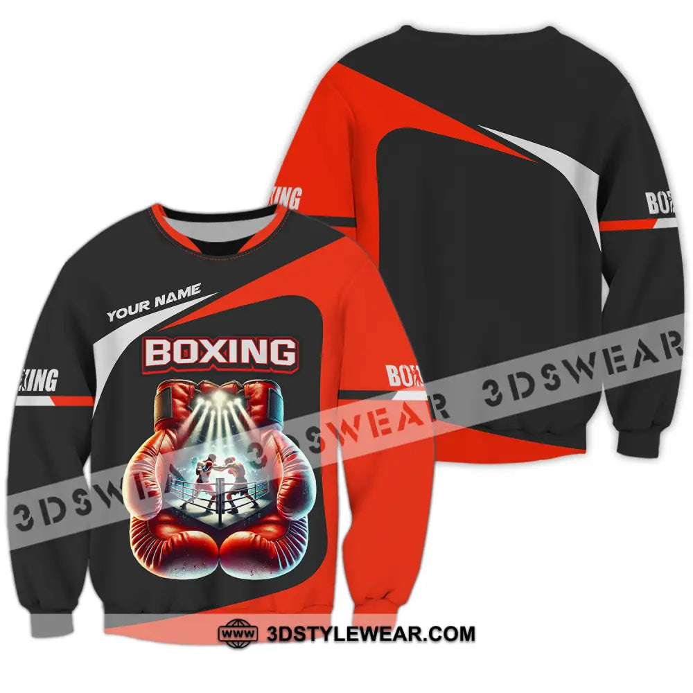 Unisex Shirt - Custom Name Boxing Gloves Long Sleeve / S T-Shirt