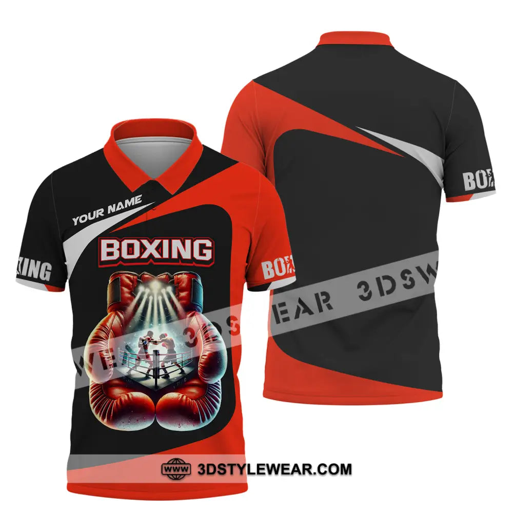 Unisex Shirt - Custom Name Boxing Gloves Polo / S T-Shirt