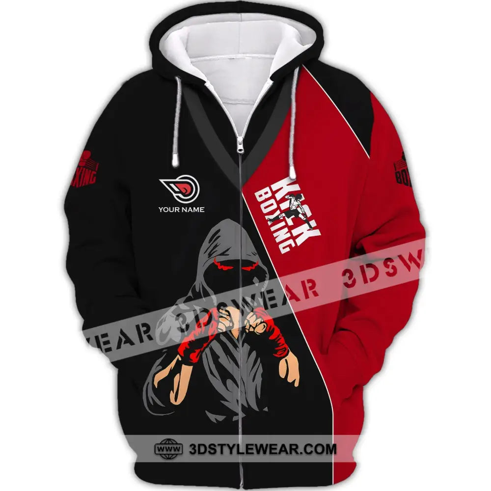 Unisex Shirt - Custom Name Boxing Kick Lover Zipper Hoodie / S T-Shirt