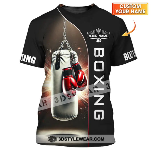 Unisex Shirt - Custom Name Boxing Lover Gloves T-Shirt