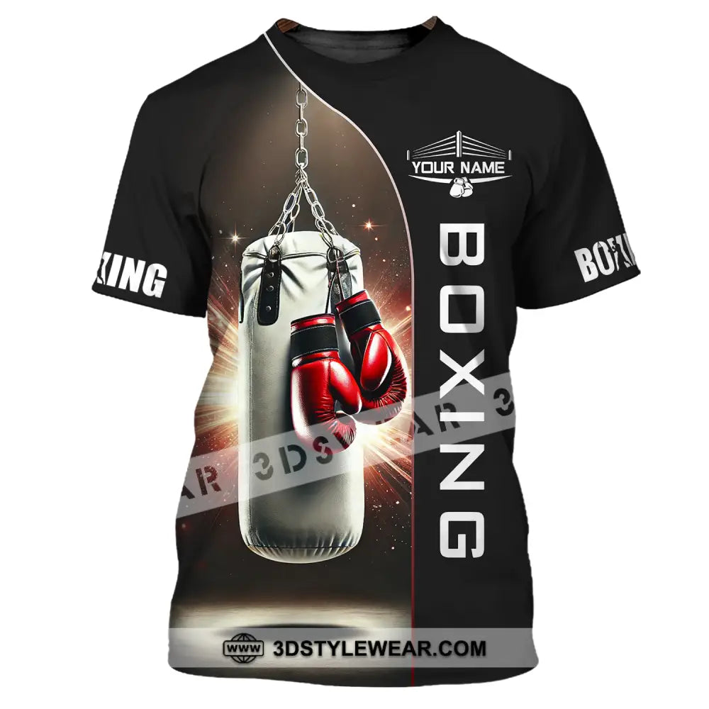 Unisex Shirt - Custom Name Boxing Lover Gloves T-Shirt / S T-Shirt