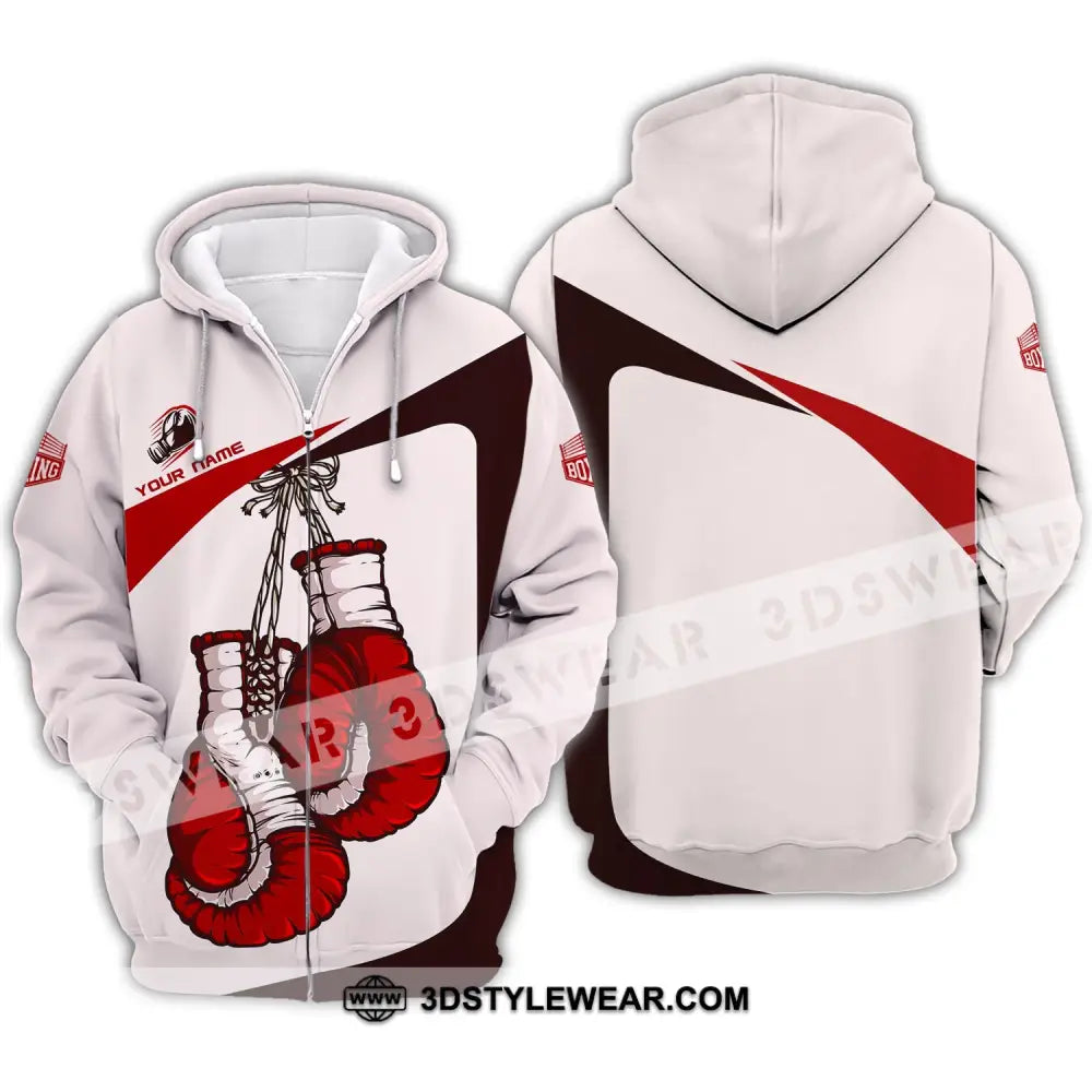 Unisex Shirt - Custom Name Boxing Lover Zipper Hoodie / S T-Shirt