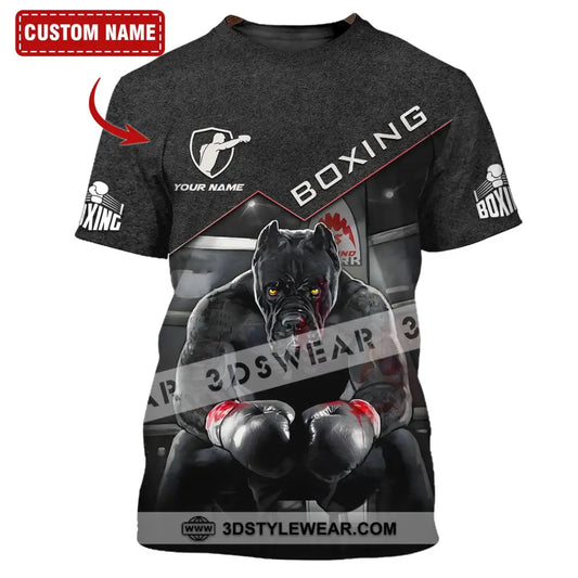 Unisex Shirt - Custom Name Boxing Pitbull Kick Lover T-Shirt / S T-Shirt