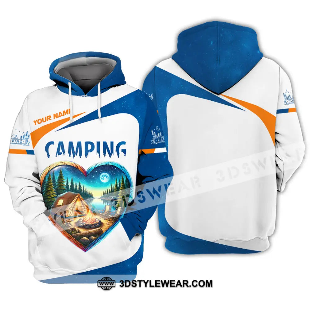 Unisex Shirt Custom Name Camping Polo Long Sleeve Love T-Shirt Hoodie / S T-Shirt