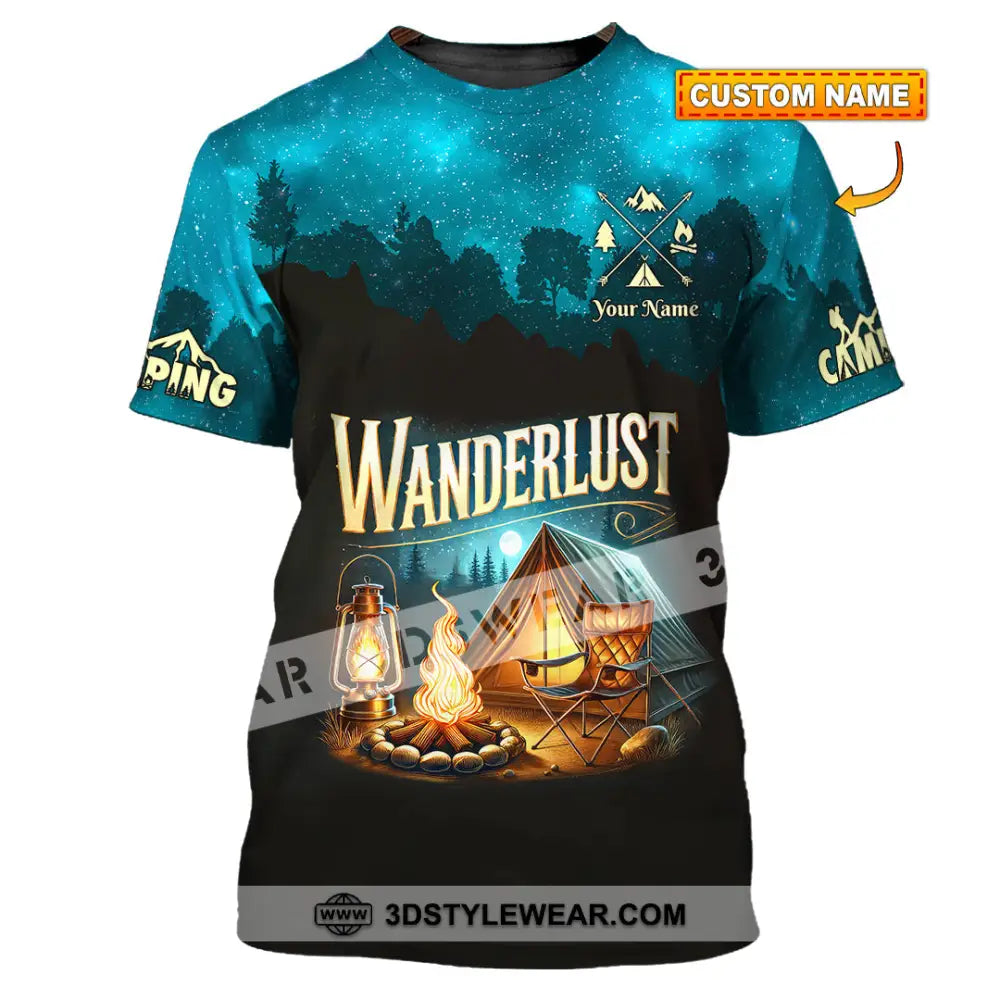 Unisex Shirt Custom Name Camping Wanderlust Polo Long Sleeve Love T-Shirt T-Shirt