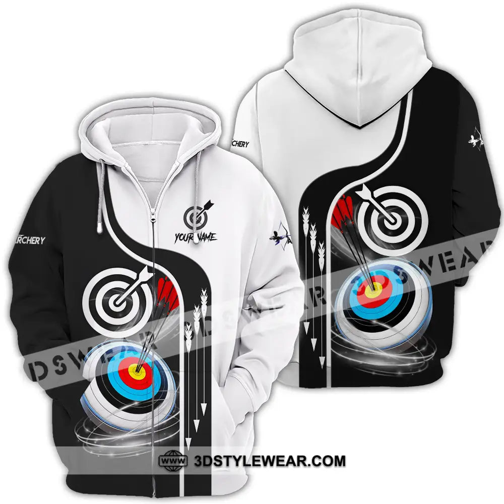 Unisex Shirt - Custom Name Color Sport Archery Classic Zipper Hoodie / S T-Shirt