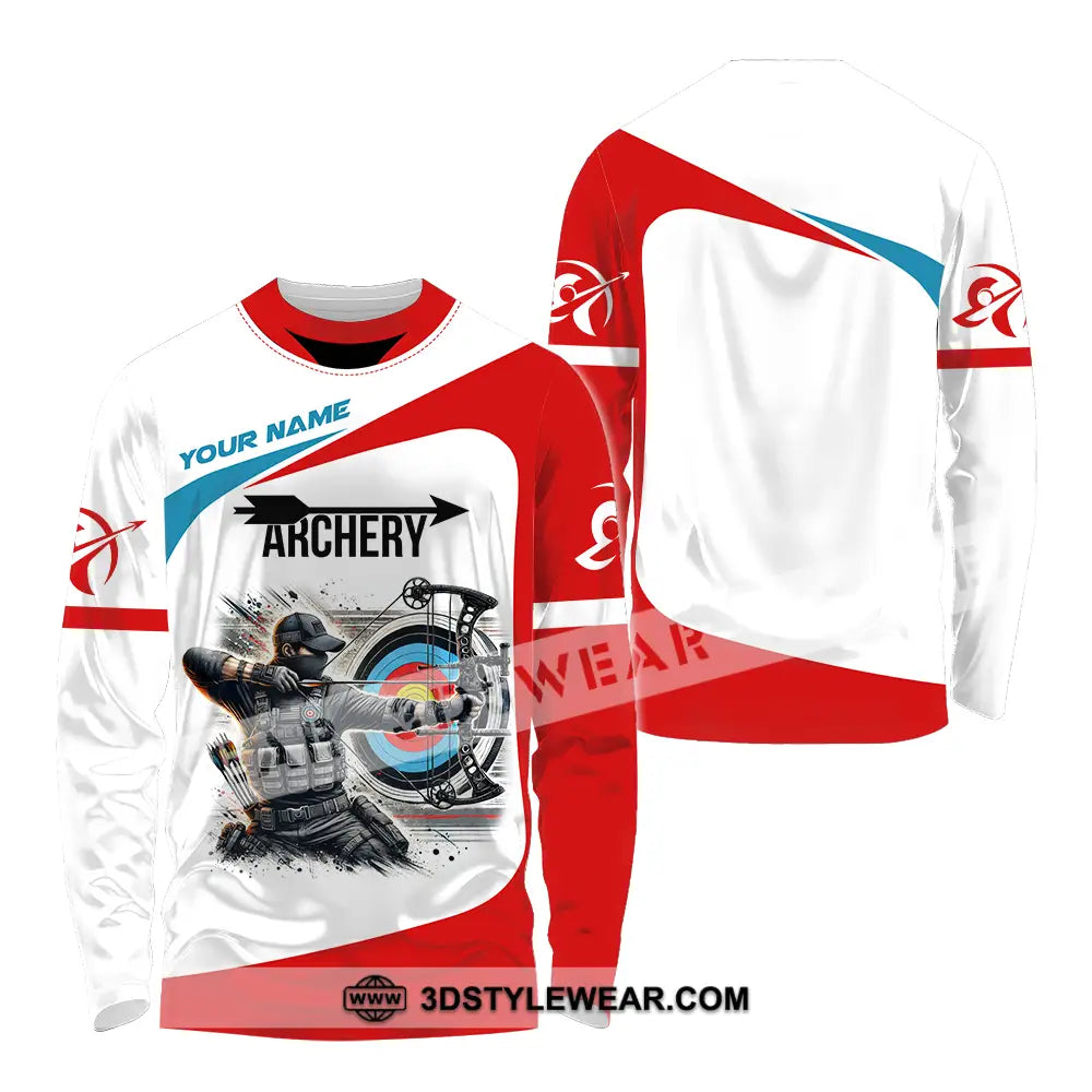 Unisex Shirt - Custom Name Color Sport Archery Lover Long Sleeve / S T-Shirt