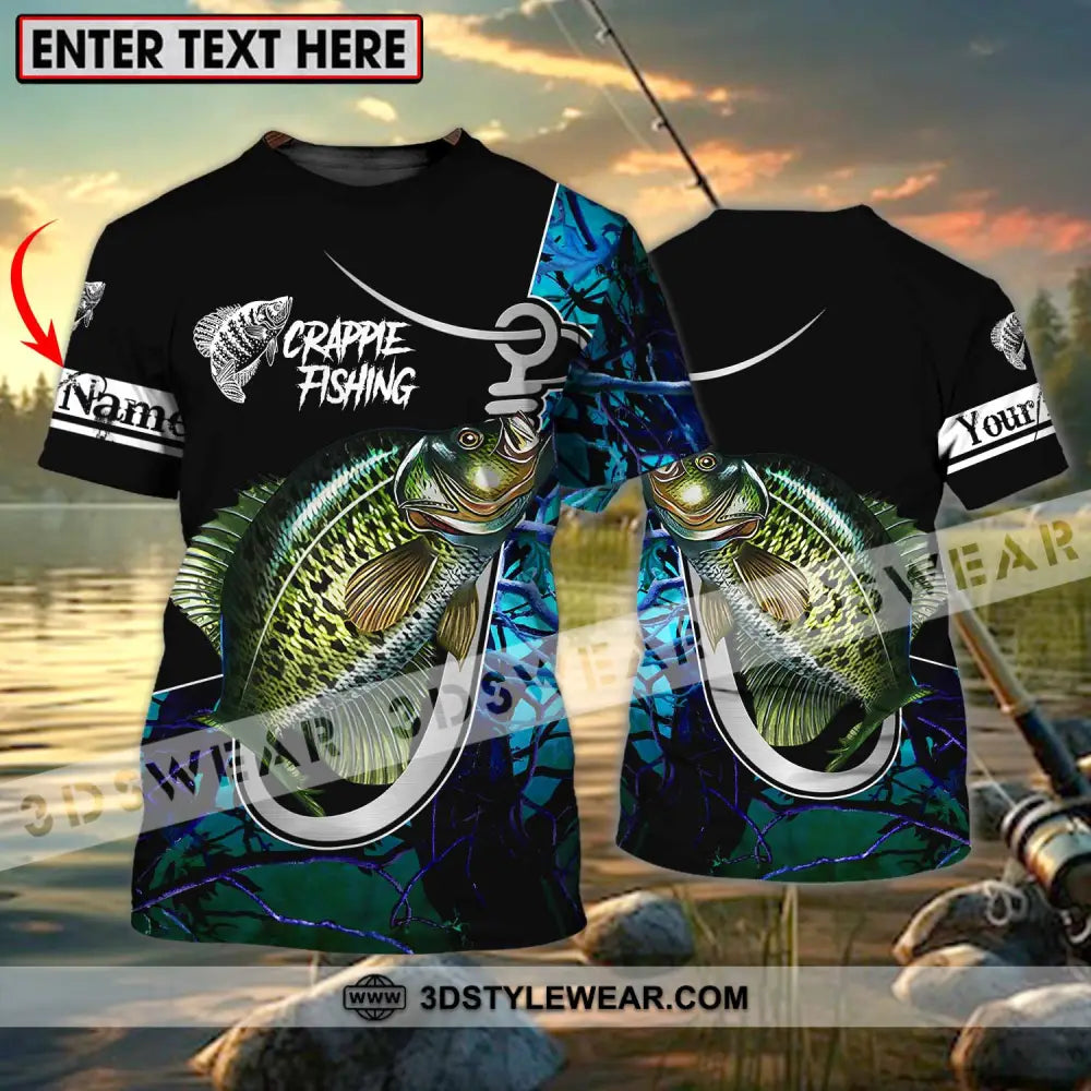 Unisex Shirt - Custom Name Crappie Fishing T-Shirt