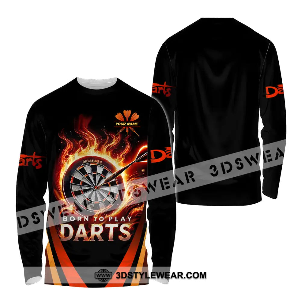 Unisex Shirt Custom Name Dart Love Hoodie Polo Long Sleeve Gift For Player / S T-Shirt