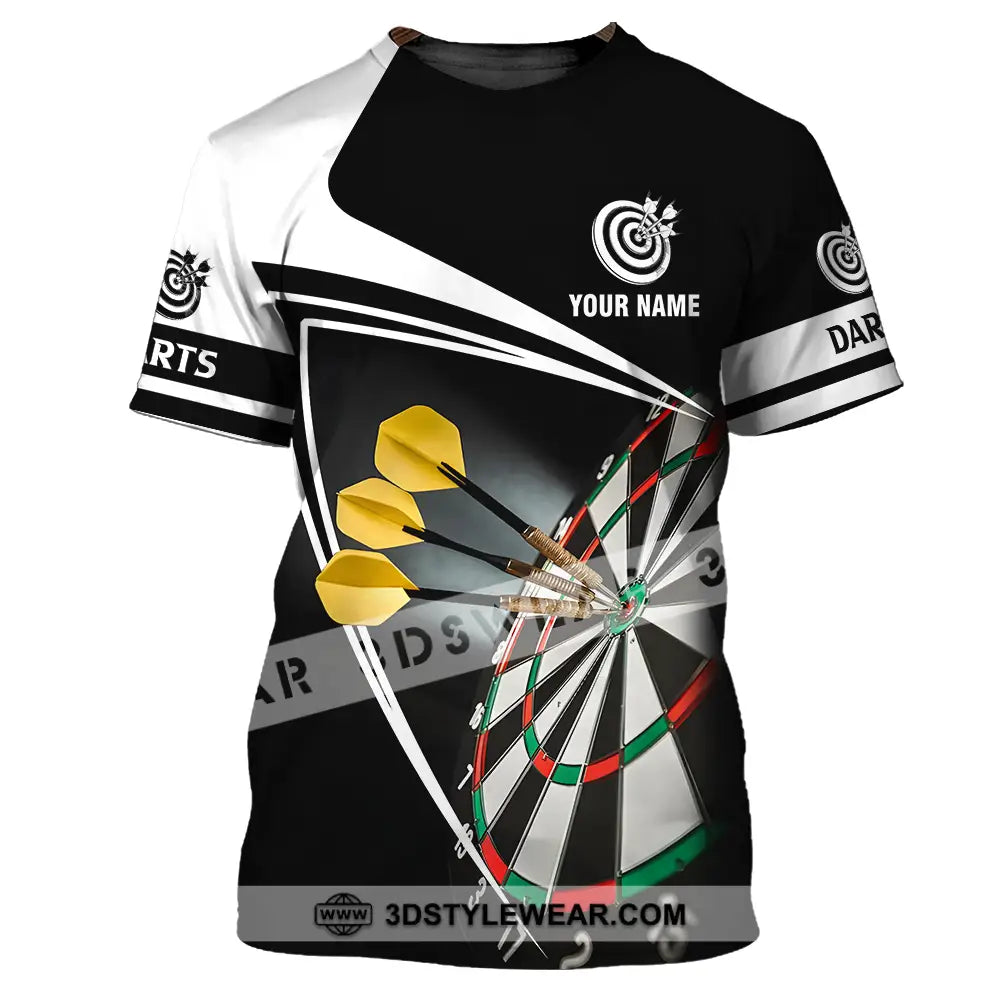 Unisex Shirt - Custom Name Darts Black And White T-Shirt / S T-Shirt