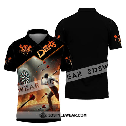 Unisex Shirt Custom Name Darts Dart Player T-Shirt Long Sleeve Polo / S