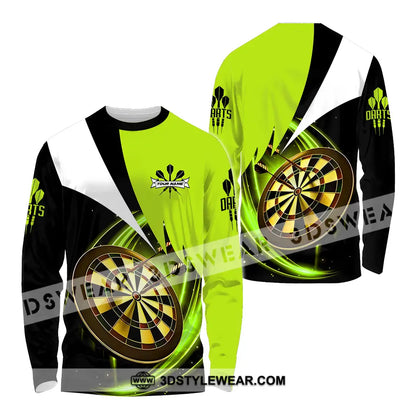 Unisex Shirt - Custom Name Darts Neon Long Sleeve / S T-Shirt