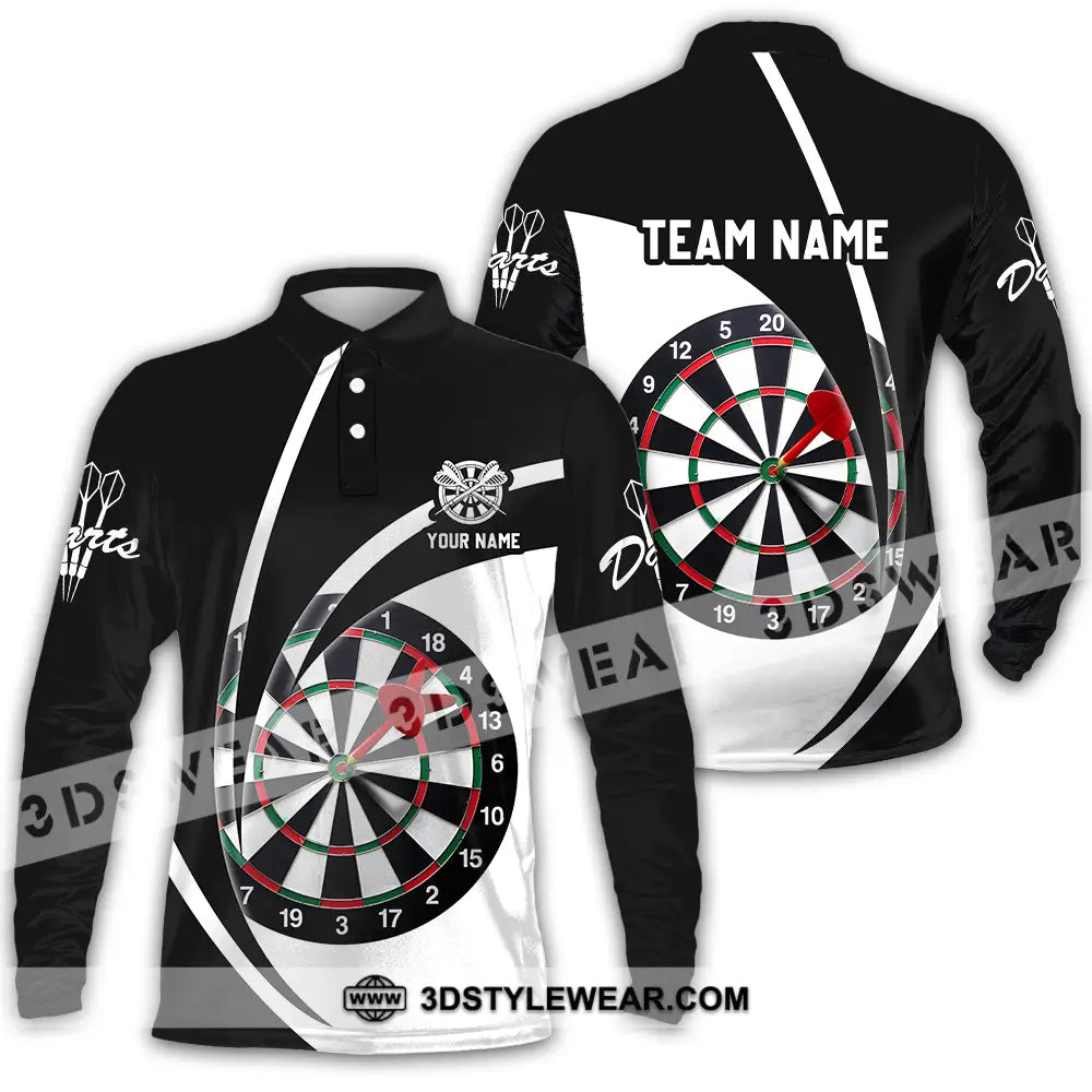 Unisex Shirt - Custom Name Darts Player Classic Color Long Sleeve Polo / S T-Shirt