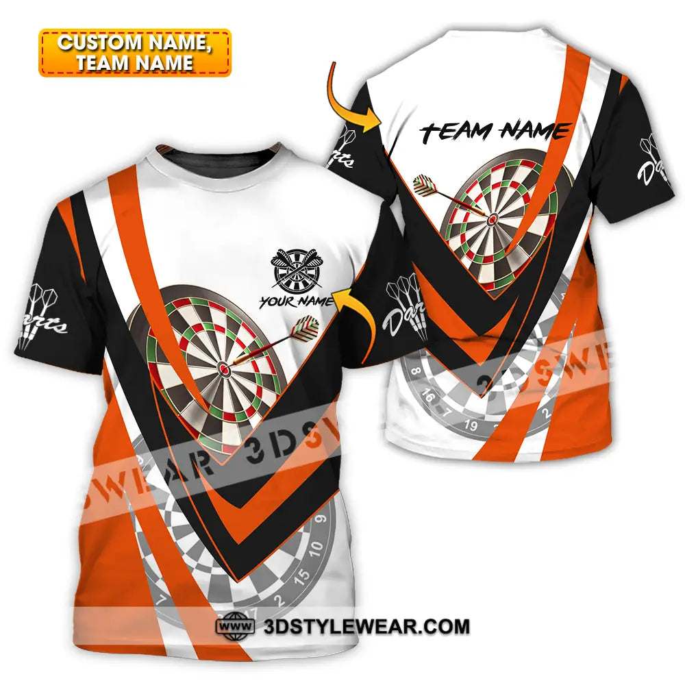 Unisex Shirt - Custom Name Darts Player Orange Color Classic T-Shirt