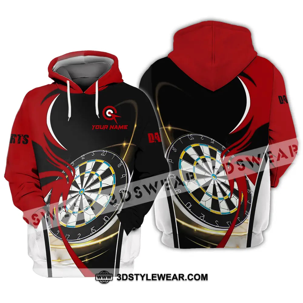 Unisex Shirt - Custom Name Darts Red Black White Hoodie / S T-Shirt