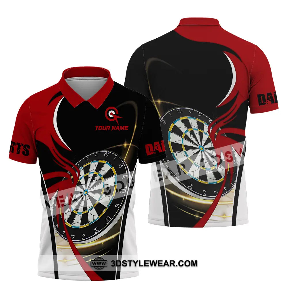 Unisex Shirt - Custom Name Darts Red Black White Polo / S T-Shirt