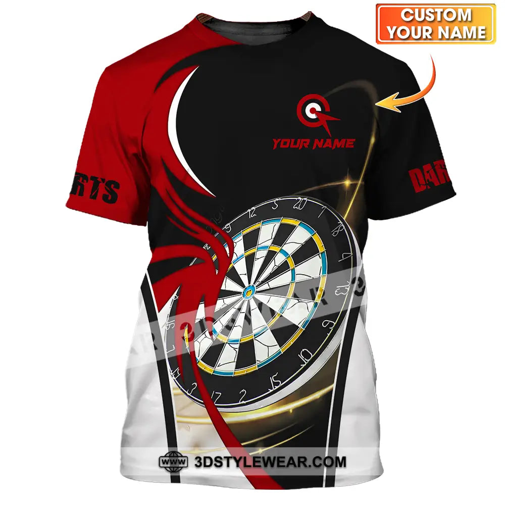 Unisex Shirt - Custom Name Darts Red Black White T-Shirt