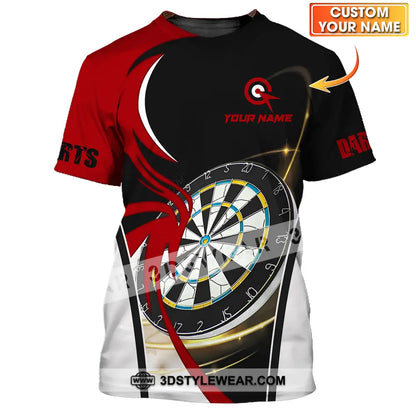 Unisex Shirt - Custom Name Darts Red Black White T-Shirt