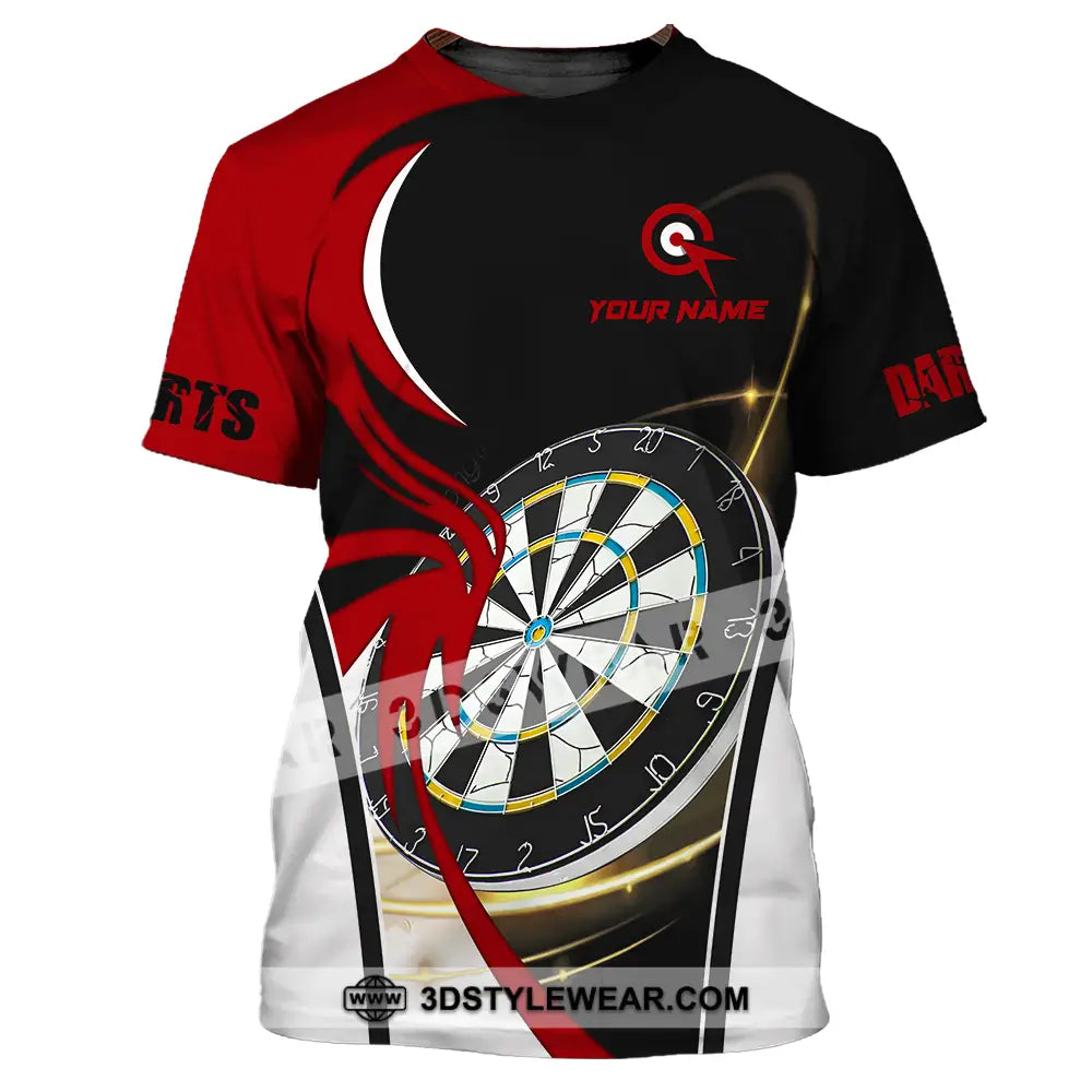 Unisex Shirt - Custom Name Darts Red Black White T-Shirt / S T-Shirt