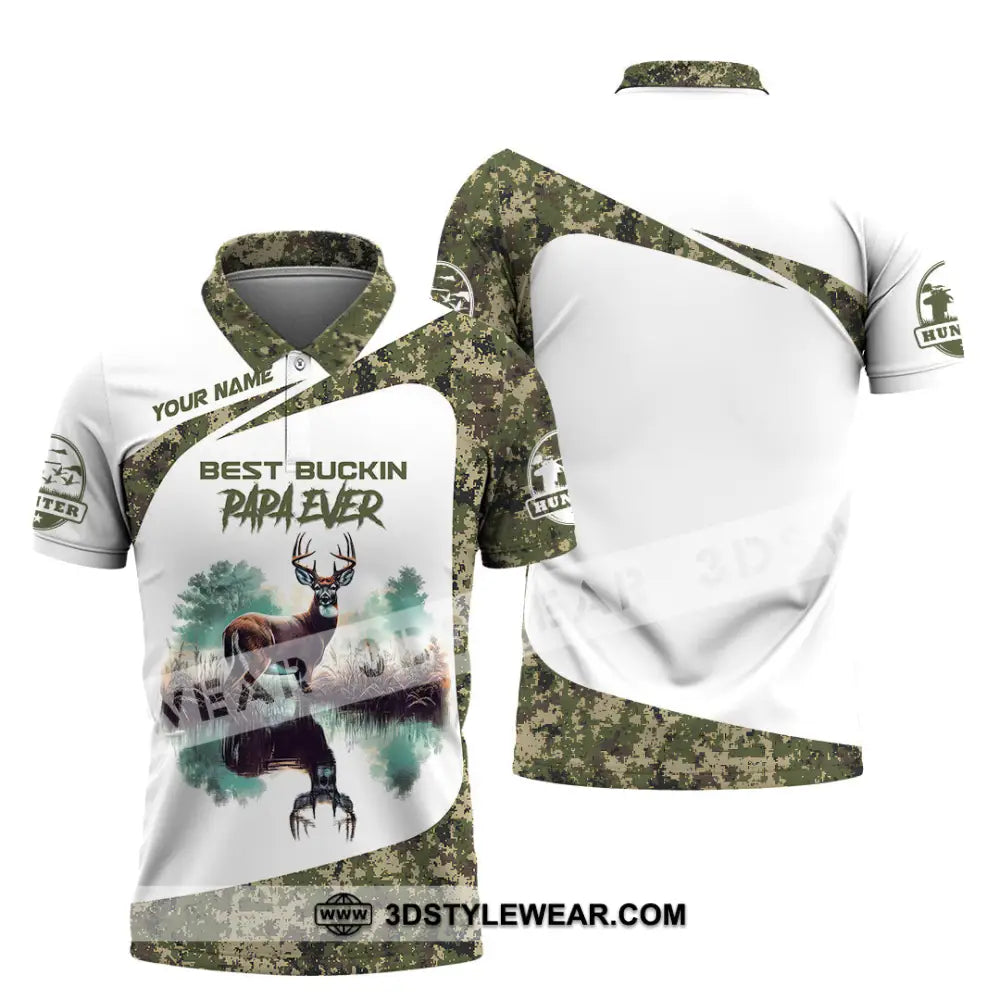 Unisex Shirt Custom Name Deer Hunter Hunting Polo Long Sleeve Animal T-Shirt / S T-Shirt