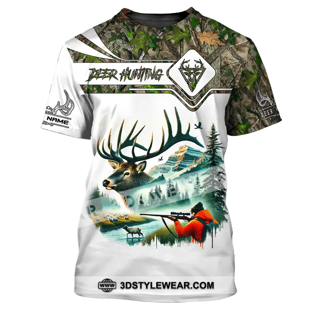 Unisex Shirt Custom Name Deer Hunter Hunting Polo Long Sleeve Animal T-Shirt / S T-Shirt