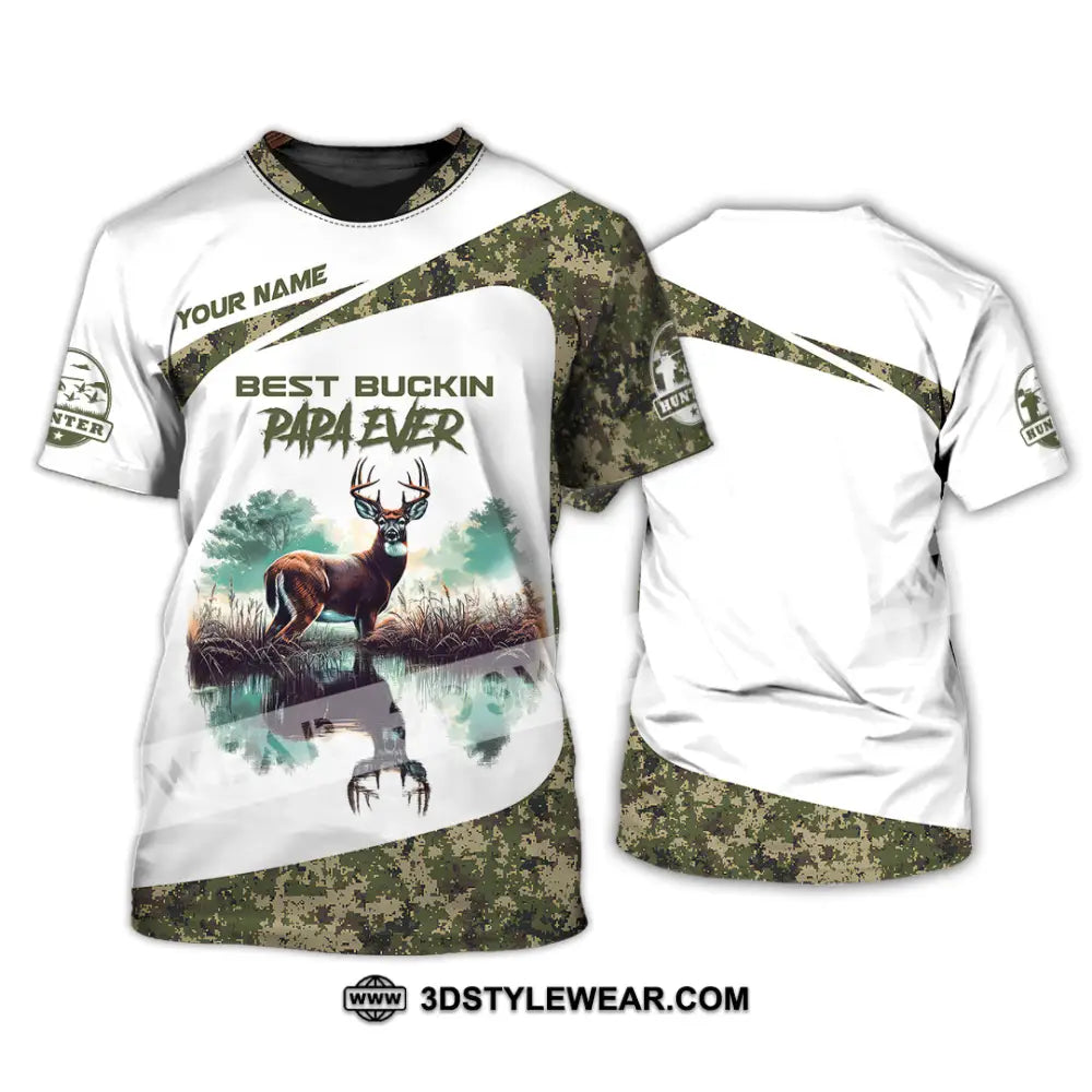 Unisex Shirt Custom Name Deer Hunter Hunting Polo Long Sleeve Animal T-Shirt / S T-Shirt