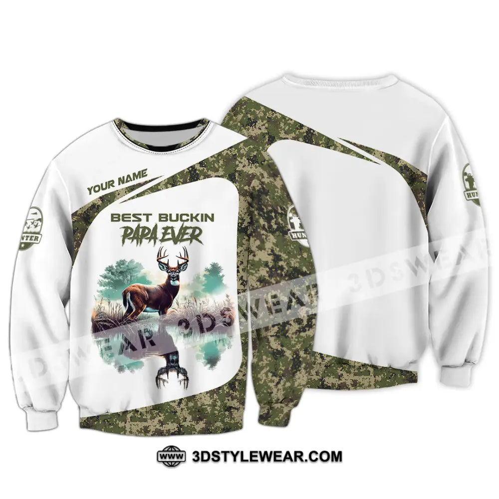 Unisex Shirt Custom Name Deer Hunter Hunting Polo Long Sleeve Animal T-Shirt / S T-Shirt