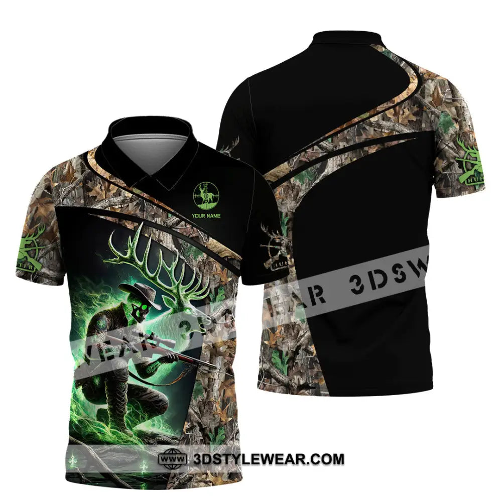 Unisex Shirt Custom Name Deer Hunting Hunter Gift Polo / S T-Shirt