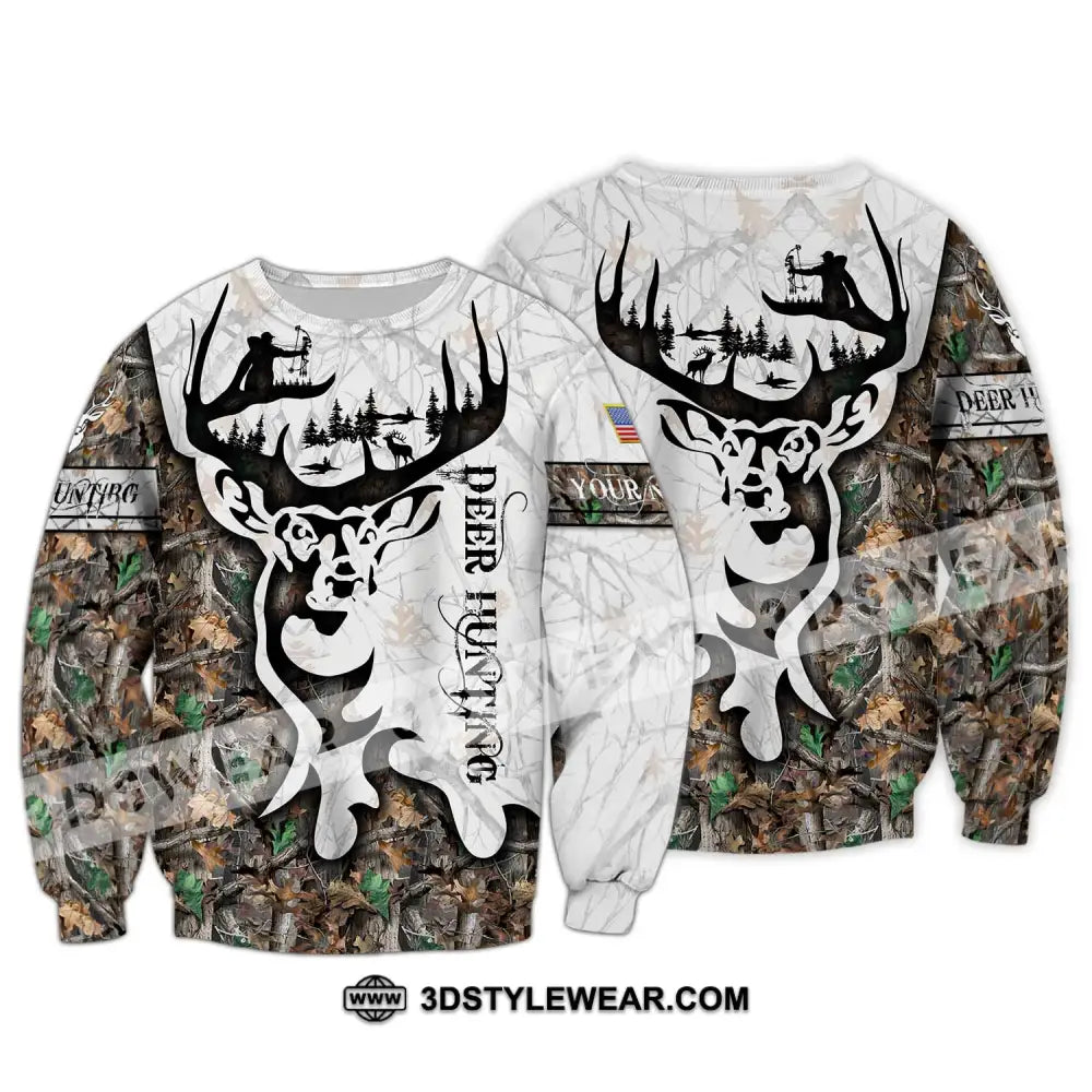 Unisex Shirt - Custom Name Deer Hunting Long Sleeve / S T-Shirt