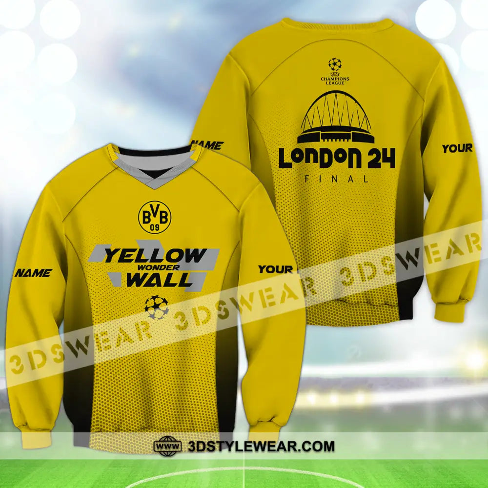 Unisex Shirt - Custom Name Der Bvb London 24 Final Champions League Long Sleeve / S T-Shirt