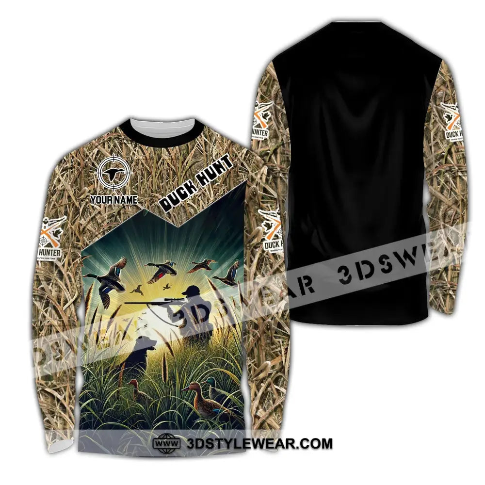 Unisex Shirt - Custom Name Duck Hunt Long Sleeve / S T-Shirt