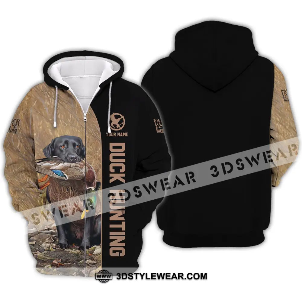 Unisex Shirt - Custom Name Duck Hunting Zipper Hoodie / S T-Shirt
