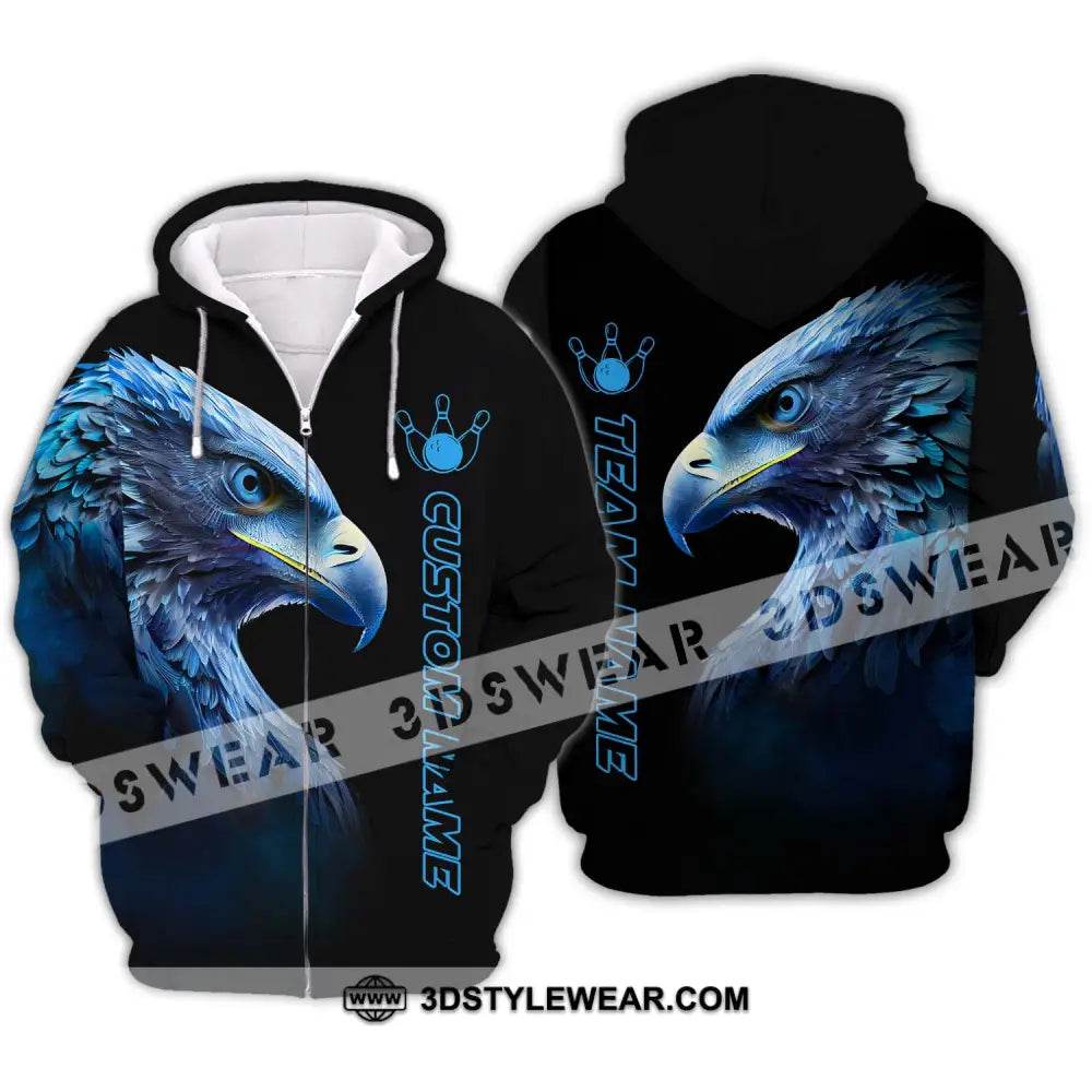 Unisex Shirt - Custom Name Eagle For Lover 3D T-Shirt Zipper Hoodie / S T-Shirt