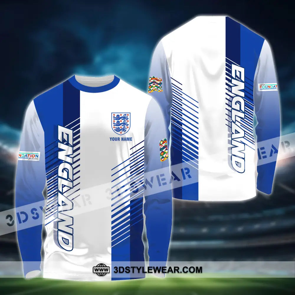 Unisex Shirt - Custom Name England Euro 2024 Long Sleeve / S T-Shirt