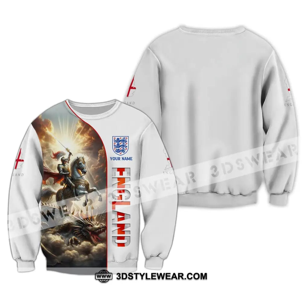 Unisex Shirt Custom Name England Knight Gift For English Long Sleeve / S T-Shirt