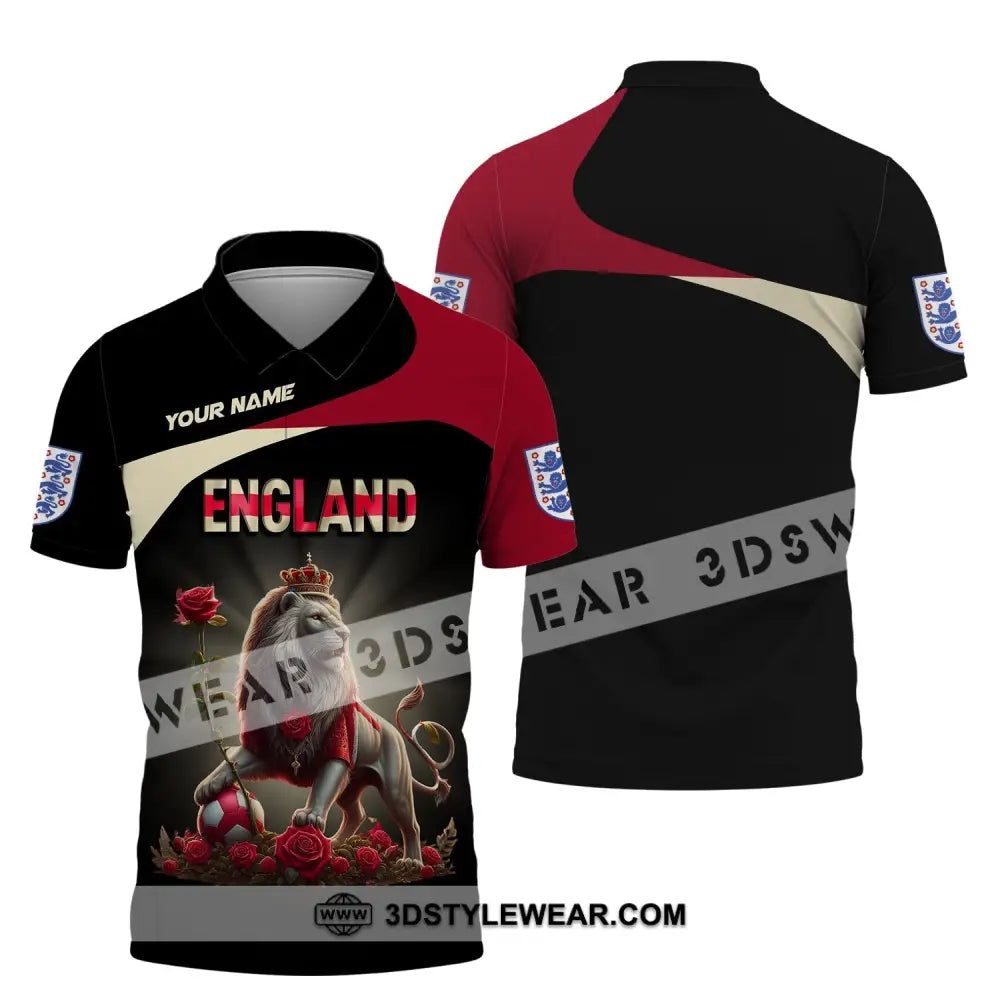 Unisex Shirt Custom Name England T-Shirt Pride Gift Polo / S