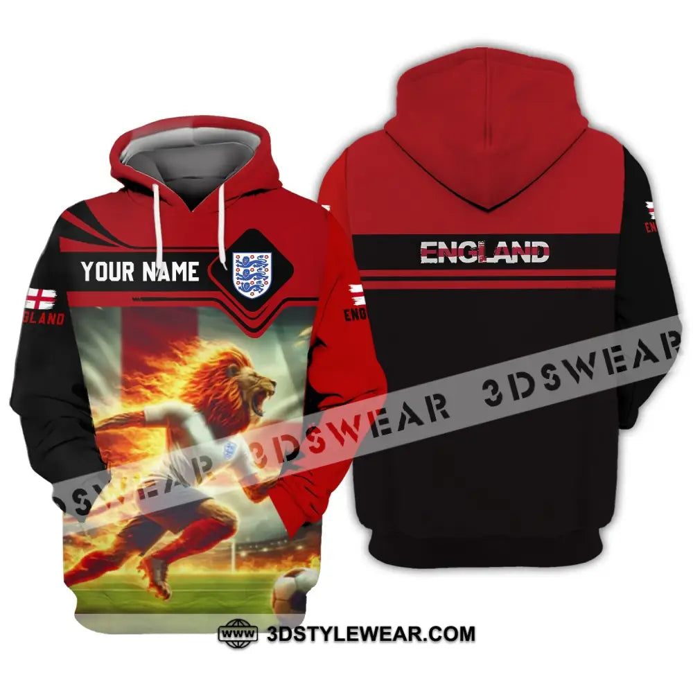 Unisex Shirt - Custom Name England Team Red And Black Hoodie / S T-Shirt