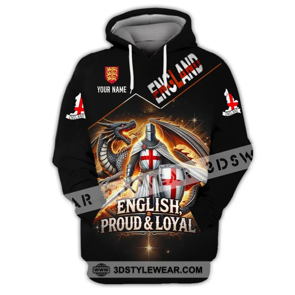 Unisex Shirt - Custom Name English Proud & Loyal Hoodie / S T-Shirt